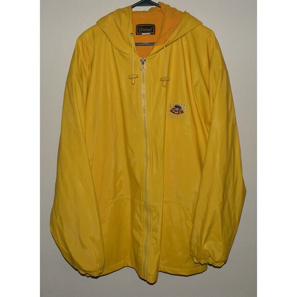 Vtg Cheneral Monterey Bay Men’s XL Zipper Fleece Lined Rain Jacket Yellow Otter - Picture 1 of 3